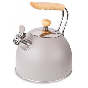 Husla 73907 Kettle, acier inoxydable/bois, noir