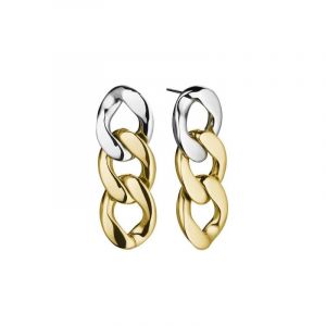 Boucles D'oreilles Pendantes Bicolores En Acier Jedcg-J713