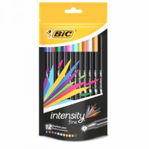 Bic Intensity - Feutres d'écriture - Pochette de 12 couleurs vives