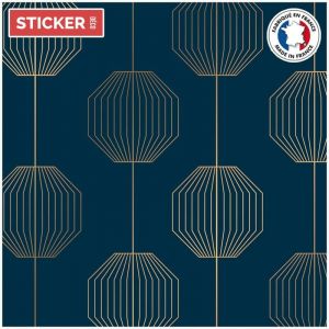 Credence Adhesive Art Deco Lampe 200 x 60 cm Bleu