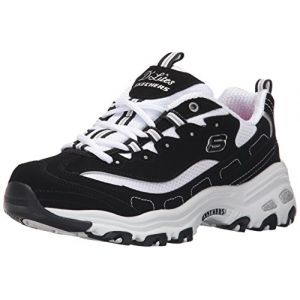 Image de Skechers D'Lites Biggest Fan, Baskets Basses Femme, Noir (BKW), 35 EU