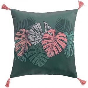 Coussin à Pompons "Jardin Intérieur" 40x40cm Vert Prix