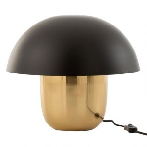 Prix Lampe à Poser Champignon Métal 40cm Noir & Or