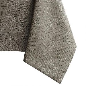AmeliaHome Nappe de Table Effet Lotus déperlant Polyester Cappuccino Gaia 60x60 cm