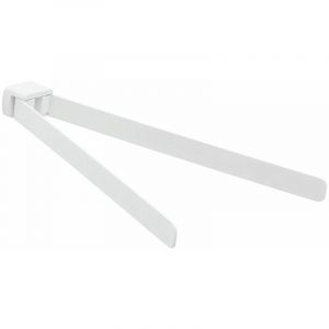Kiamami Valentina Porte-Serviettes Articulé Blanc Mat Laiton Chromé - Fixation Avec Vis Incluses Giacinto