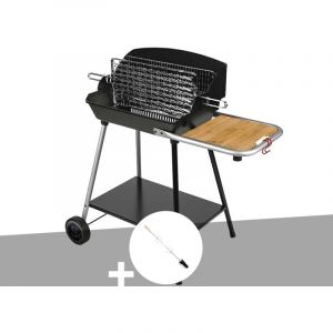 Somagic Barbecue &agrave; charbon Excel Duo Grill sur chariot + Tournebroche