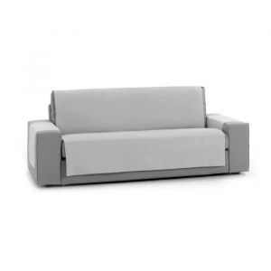 Housse-canapé 3 place couvre-canapé en polyester-coton coloris gris - Longueur 220 x Profondeur 160 cm -JUANIO-