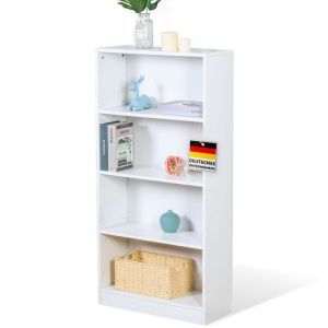 Bibliothèque Maine Étagère blanche sur pied en bois à 3/4/6 étages Blanc, 60 x 24 x 121.5 cm (4 étages)