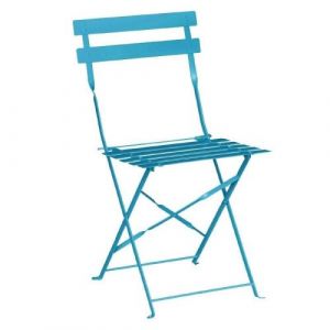 Bolero Chaises de terrasse en acier bleu turquoise - Lot de 2