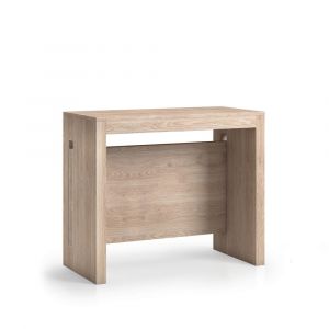 Table console extensible 8 couverts TOPAZ 90 cm chêne avec allonges intégrées