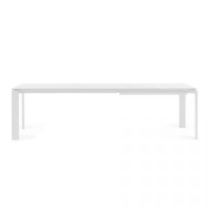 Kartell Table extensible &agrave; rallonge FOUR EXTENDABLE (Blanc - Plateau en stratifi&eacute; doux au toucher et r&eacute;sistant aux rayures et pieds en acier peint)
