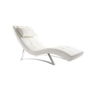 Miliboo Chaise longue design blanc MONACO