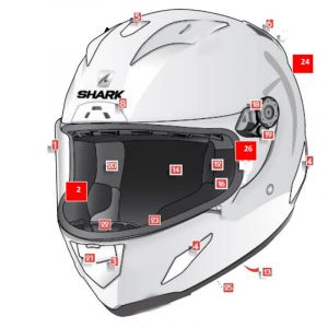 Shark Pièces détachées KIT 4 VIS SOUS PLAQUE - RACE-R PRO / RACE-R PRO CARBON / RACE-R PRO GP