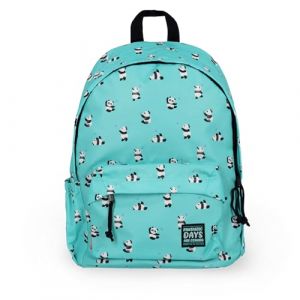 Legami My Backpack, Panda, sac d'école doublé et rembourré, avec fermeture à glissière, poche interne pour ordinateur portable et tablette, sac à dos de voyage 32 L, 35 x 45 x 20 cm