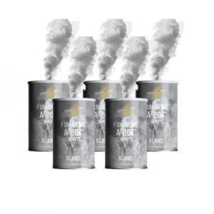 SPARKLERS CLUB Lot de 5 Fumigènes en Pot 1 MINUTE couleur Blanc - Allumage à mèche, durée 60 secondes, fumigene couleur à poser au Sol - fumigene pot au sol Catégorie F1 - LIVRAISON 24/48H
