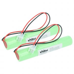 Vhbw 2x Batterie remplacement pour BAES 329055240 pour &eacute;clairage d'issue de secours (2500mAh, 3,6V, NiCd)