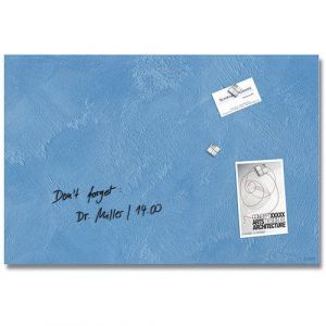 Sigel GL394 Tableau magnétique en verre premium, surface mate, 60 x 40 cm, verre de sécurité, montage facile, 3 aimants néodyme inclus, bleu clair - Artverum
