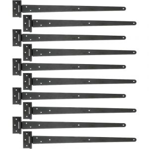 Alberts 829964 Penture anglaise | laque noire pour immersion | penture 596 x 48 mm | charni&egrave;re 90 x 40 mm | kit de 10