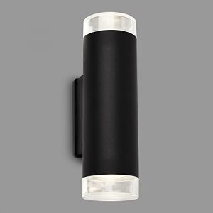 Briloner - Applique murale LED d'ext&eacute;rieur, lampe murale LED noire, IP44 protection contre les &eacute;claboussures, lumi&egrave;re 4000K blanc neutre, GU10 incl.