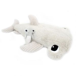 Les Déglingos Ptipotos - requin marteau maman et bebe - gris clair