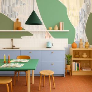 Papier peint panoramique - Vert - intiss&eacute; - 7 l&eacute;s : 336x270cm