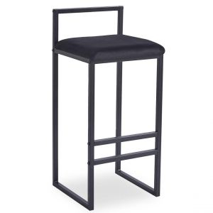 Tabouret de bar en métal Drakkar Noir et Velours Noir