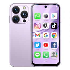 Aiek SOYES XS19 PRO Mini 4G Smartphone Quad Core 3.88 Pouces 4GB 64GB 5MP Camera Arriere Double SIM Double Veille Android 12.0 Petit Telephone Violet
