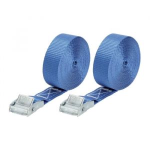 Lot de 2 sangles d'arrimage 250 kg boucle Zamak - 5m x 25mm