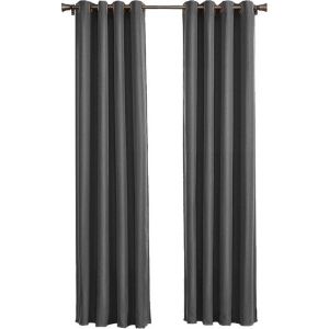 Larson - Rideau occultant uni de luxe - avec anneaux - 3m x 2,5m - Gris foncé