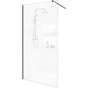 Home Deluxe - Paroi de douche en verre trempé baki noir Dimensions : 160 x 200 cm