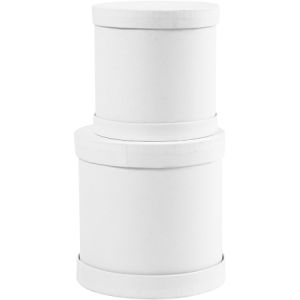 Creotime Assortiment de boîtes Tambours - Blanc - 11 et 13 cm - 2 pcs