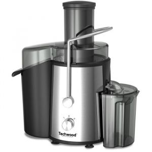Techwood Centrifugeuse TCFI-1056 - 800 W INOX - Récipient pulpe (capacité 1,5 litre) - Récipient à jus amovible - Coloris Noir