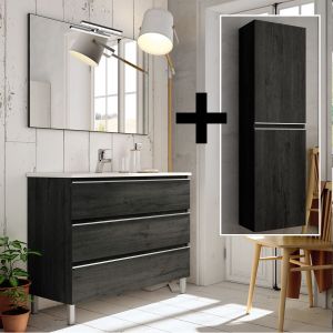 Cosyneo - Ensemble meuble de salle de bain 60cm + colonne PALMA