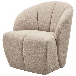 M&S Fauteuil pivotant 68x77x75 cm en tissu bouclé beige - soffo