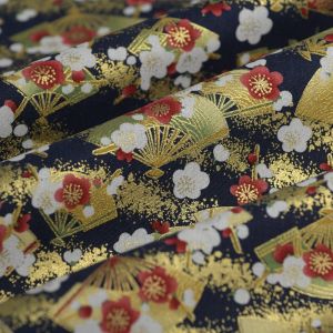 Tissu coton japonais OBI vendu au m&egrave;tre(...) - 5,5 Bleu