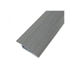 Barre de Seuil PVC Flexible Auto-adh&eacute;sive 5 cm x 2 m Profil de Transition pour Sol Gris Bande de Finition et Nivellement de Seuil