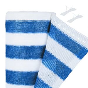 Relaxdays Brise-vue, antidéchirure, pour jardin et balcon, résistant aux uv, tissu hdpe, 1 x 25 m, bleu/blanc