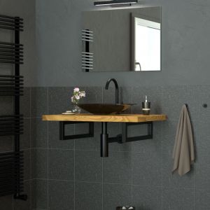 Set 2x Consoles Murales, 500x150x30 mm, Noir, Acier, Design Flottant, Support d'Étagère pour Lavabo/Meuble/Table pour Salle de Bain/Chambre à