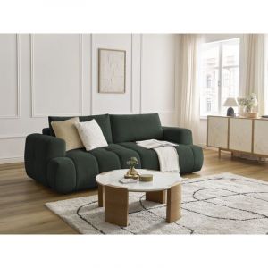 Bobochic Canapé droit convertible 3 places FUJI tissu lisse