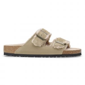 Birkenstock Sandales en cuir suédé et fourrure Arizona Shearling