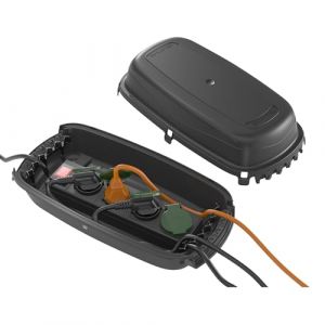 D-line Bo&icirc;tier &eacute;tanche pour multiprise, Niveau de Protection IP54 - Cotes internes = 290mm (Longueur) x 125mm (Largeur) x 110mm (Hauteur) - Noir