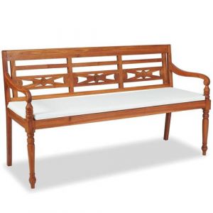 VidaXL Banc Batavia avec 3 places Teck 150 x 51,5 x 84 cm
