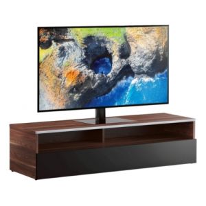 Meliconi Meuble TV avec espace barre de son bois fonc&eacute; et noir Yvanna 120