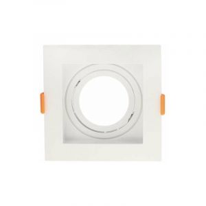 Optonica Support de Spot Fixe GU10/MR16 Carré Blanc 102x102mm