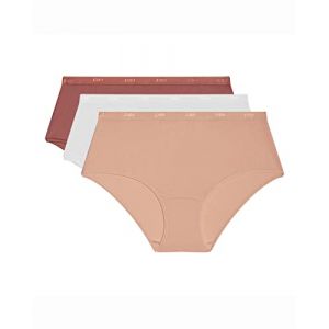 DIM Boxer Femme Blanc/rose Coton Stretch T36/38 Eco - Le Lot De 3 Boxers