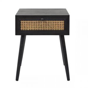Table de Chevet CANNAGE 1 Tiroir Noir