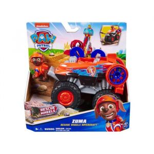 Spin Master Coffret Pat Patrouille Zuma + Véhicule Tout Terrain Wheels Hovercraft Transformable - Set Figurine Et Véhicule + 1 Carte Tigre