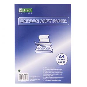 D.RECT - Lot de 50 feuilles de papier carbone pour machine à écrire - Format A4 - Noir