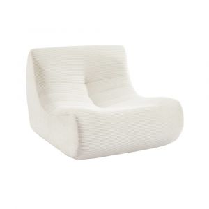 Sweeek - Chauffeuse velours côtelé 1 place crème l 91 x p 105 x h 72 cm - sokol