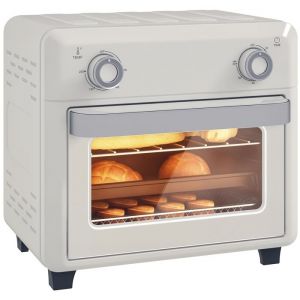 Homcom Friteuse sans huile mini four à air chaud - 10L 1 000 W - température réglable 80°C-230°C minuterie - crème